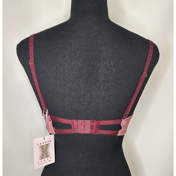 Savage X Fenty Push Up Sparkly Copper Bronze Plum Underwire Lined Bra 34DD *NEW* - Picture 3 of 11